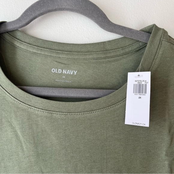 Old navy bestee crop t-shirt 2X army green modal cotton tee NWT plus sz fashion - Picture 2 of 11
